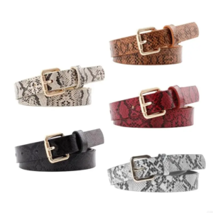 652f women men waist strap retro buckle snake pattern pu leather belt all match coat ladies wide harajuku formal waistband