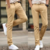 men spring autumn long pants suit pants casual solid color pockets cotton pants male elastic straight formal trousers plus size