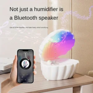 portable shell shape anti gravity air humidifier bluetooth speaker rgb atmosphere sleep aid night light for home deco