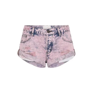 women shorts denim distressed cuffs jeans high waist loose straight pants jean washed zipper fly spliced pockets streetwear