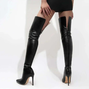 big size 40 46 women's boots high heel 11cm over knee boots back zipper fashion personality boots