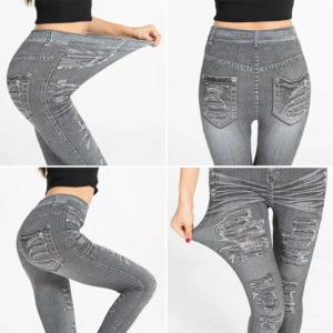 ladies pants women trouser stretch ripped fashion slim fit vintage tight bottoms elastic casual high waist leggings