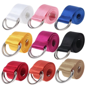 r1we double ring buckle waist belt candy color canvas color for men and women