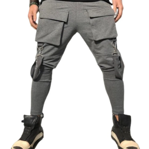 cargo pants men long pant solid casual regular pockets slim fit straight trousers zipper high waist autumn winter 2024