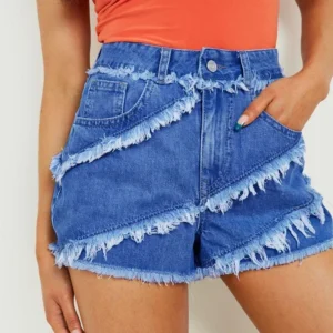 women shorts jeans solid sexy distressed mid waist washing denim zipper fly flat slim fit high street spliced summer 2025