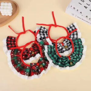 new christmas cat collar with bells dog accessories for small dogs washable scarf bandana collar bibs