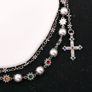 exquisite luxury imitation pearl keychain wallet belt chain men women punk trousers hipster pant chain bag charm hiphop jewelry