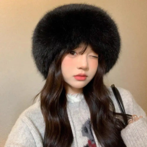 thickened winter autumn women warm plush furry hat without brim cold proof warm ski cap ear protection fisherman hat basin hats