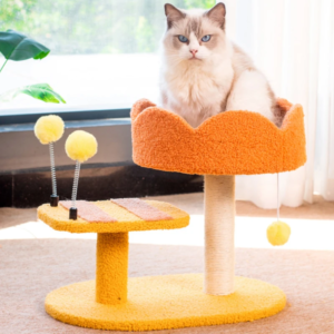 sisal rope cat tree bee cat climbing frame with ball condo and perches cute scratcher jumping platform pets toy cats furniture