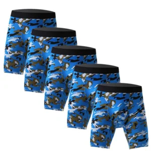1pcs long leg cotton sexy shorts boxer men’s underwear men's underwear men panties men underpants boxershorts camouflage natural
