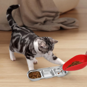 2pcs pet feeding trays multi grid fodder plates stainless steel small animal food dishes hamster accessories durable easy clean