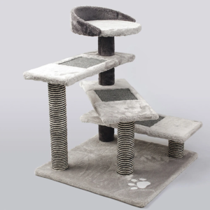 grey sisal short plush cat trees scratcher