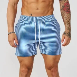 men‘s and women's y2k striped shorts, pajamas, underwear, casual wear, summer beach shorts, wide leg boxer shorts, boys' shorts