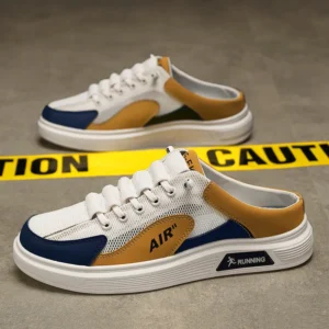 half slippers men low top canvas shoes casual breathable sneakers korean style autumn lace up casual non slip trainers