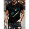 summer 2025 3d cool jacket cat pattern printed hip hop trend t shirt casual short sleeve round neck men's and women's top