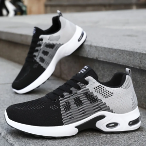 men's lightweight running sneakers spring new woven air cushion shoes lace up breathable flying sneakers