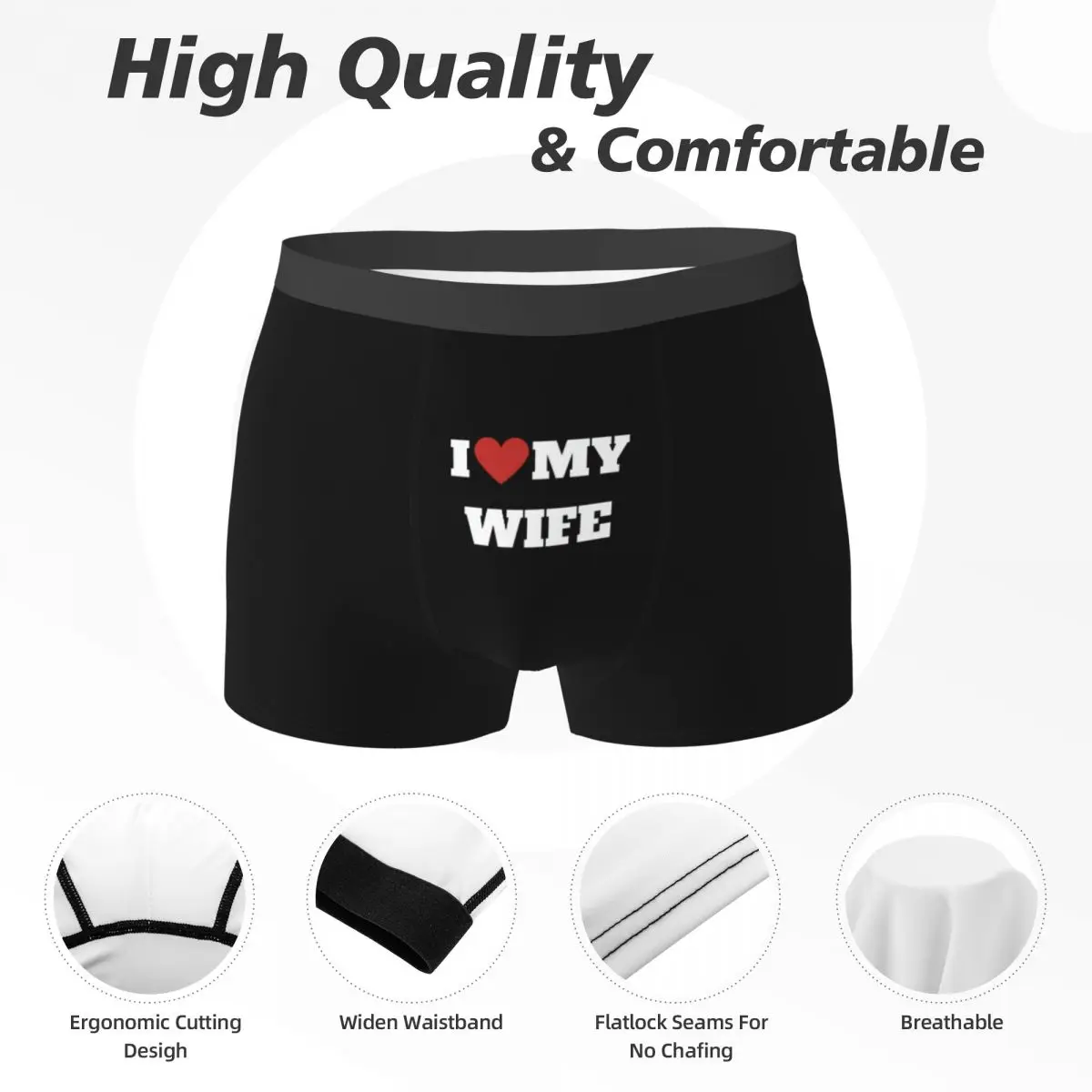 men's valentine's day i love my wife i heart my husband underwear humor boxer shorts panties homme mid waist underpants s xxl