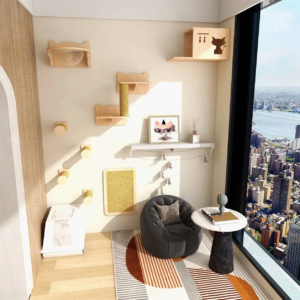 wall mounted cat furniture scratcher hammock hiding house bridge cat climbing shelves cats gym playground claw grinding toy