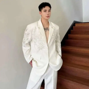 luzhen personalized luxury spring embroidered jackets light design suit elegant trendy korean men clothing blazers coats jy2464