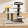 grey sisal short plush cat trees scratcher