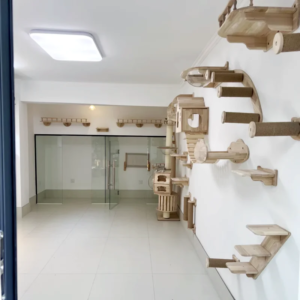 wall mounted activity cat wood sisal scratcher climber furniture cat bridge rope steps kitten ladder kitten post wall