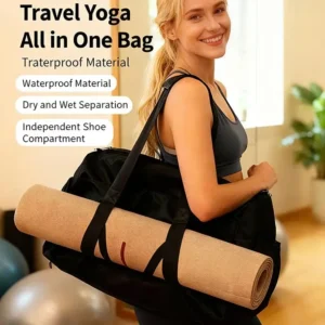 jusenda multi functional black sports tennis racket clothing bag waterproof yoga mat travel bag with separate shoe compartment