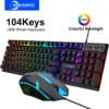 usb wired keyboard rgb color gaming keyboard mechanical feel keyboard 104 keys standard keyboard for windows laptop computer