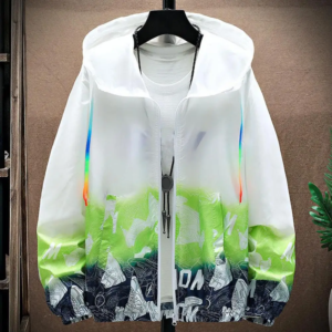 men lightweight coat men's sun hooded windbreaker with quick drying technology zipper placket shoes print for daily