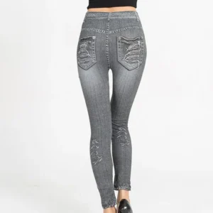 ladies pants women trouser stretch ripped fashion slim fit vintage tight bottoms elastic casual high waist leggings