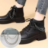 metal pearl chain charm shoes buckles chain y2k heart star sneakers jewelry leather boots canvas shoes chain shoes accessories