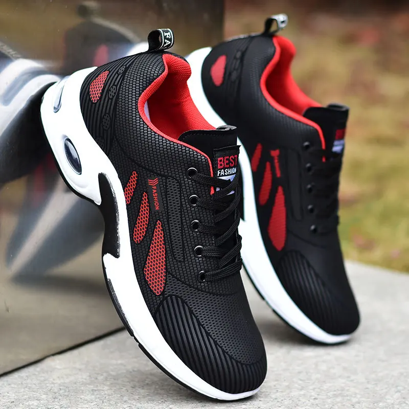 fashion air cushion men's running shoes large size 38 47 sneakers breathable outdoor sports leather shoes non slip male sneakers