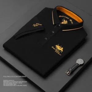 2023 high quality men's cotton embroidered polo shirt summer new high end business casual lapel short sleeve polo shirt for men