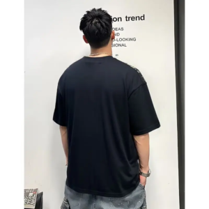 stylish men's casual t shirt high quality embroidered graphic black t shirt summer harajuku breathable white top men's clothing