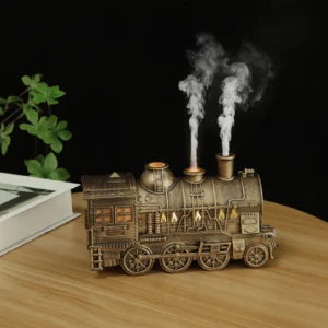 300ml vintage train humidifier with 2 color led light essential oil diffuser with remote control aromatherapy diffuser home deco