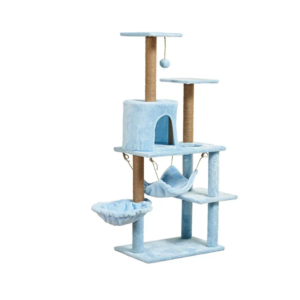 big large cat scratcher tree tower wooden cat tree house three story pet scratch post jumping platform hammock tree