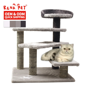 grey sisal short plush cat trees scratcher