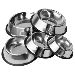 durable stainless steel pet cat dog bowl anti tip easy to clean metal feeder bowl non slip pet feeding bowl pet accessories