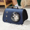 portable cat carrier travel bag transparent foldable breathable cat backpack handheld tote carrying pets travel essential