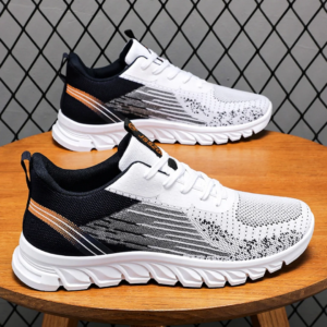 hot sell new men's fashion casual sneakers men's flying woven shock absorbing running shoes version mesh breathable shoes