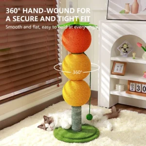 sisal cat scratcher post durable shed free scratching pad & self play toy, integrated with cat tree & condo for indoor cats
