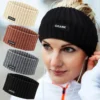 fashion knitted headband women men punk headwear warm thick wide woolen headband hair accessories casual kpop sports hair bands