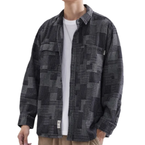 washed denim men jacket spliced coats turn down collar outerwear long sleeve jackets single breasted cardigan spring pockets