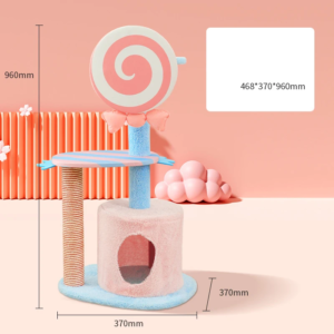 manufacturer wholesale pink blue cute sisal cat scratcher tree lollipop design