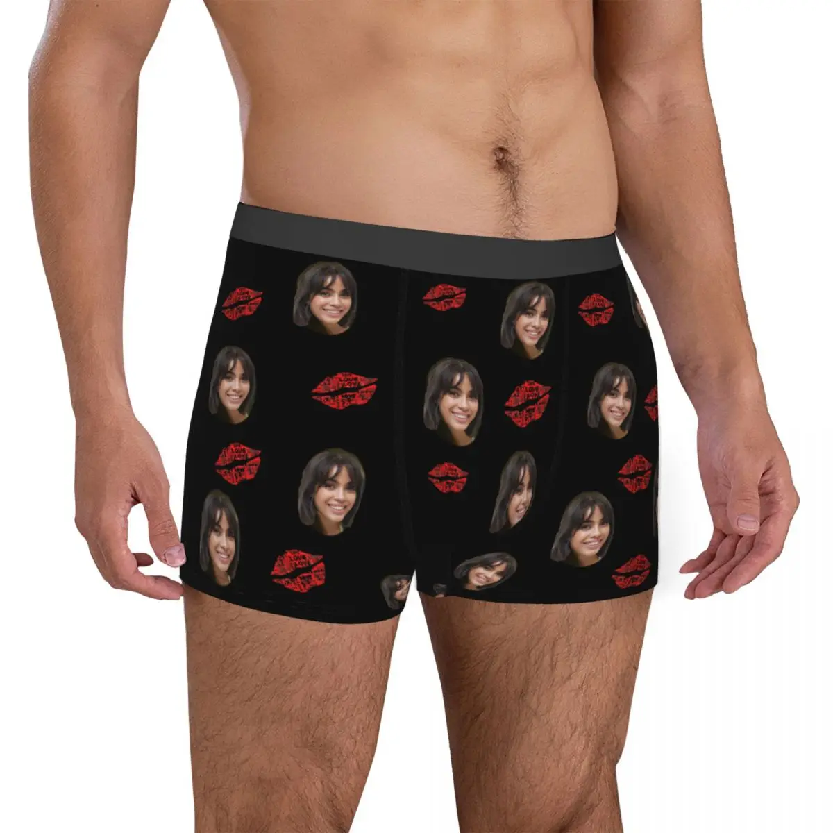 custom personalized boxer diy your picture shorts panties men underwear couple lip soft underpants for male s xxl