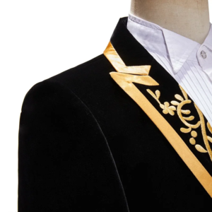 high quality golden velvet embroidered suit men loose jacket fashion homme wedding prom party luxury dress blazers