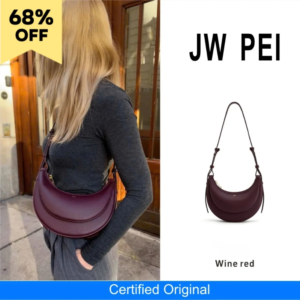 2026 original brand jw pei women's half moon crossbody bag leather shoulder bag trendy lady underarm purse handbag travel wallet