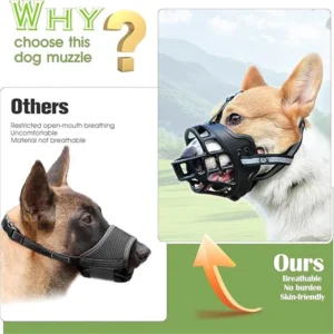 reflect light dog mouth guard cover comfy breathable basket muzzle against biting barking dog mask anti barking muzzle for pets