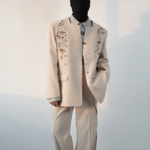 men's 2025 winter new light luxury high end tailored coats embroidered suit jackets long sleeve stylish men's fashion blazers