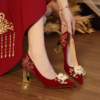 new women pumps wedding high heels shoes comfortable lightweight sole non slip ) floral patterned strapless sandals formal