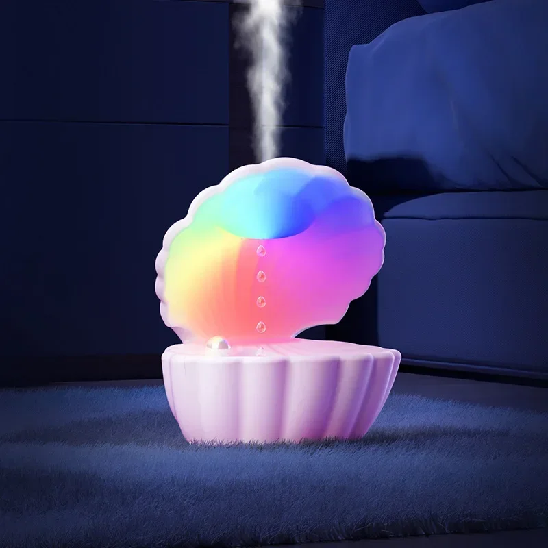 portable shell shape anti gravity air humidifier bluetooth speaker rgb atmosphere sleep aid night light for home deco